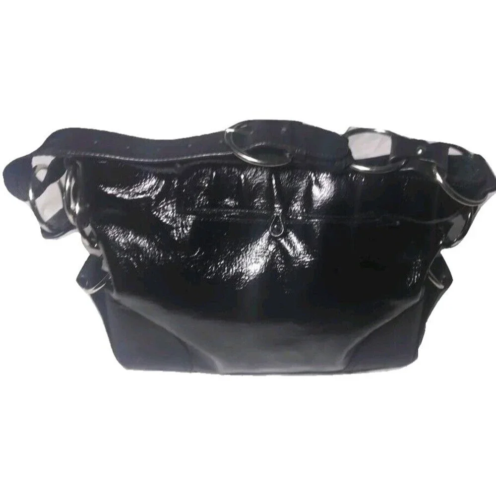 Donald J. Pliner Jett Reflections Hobo Shoulder Bag Black Leather Retail $275